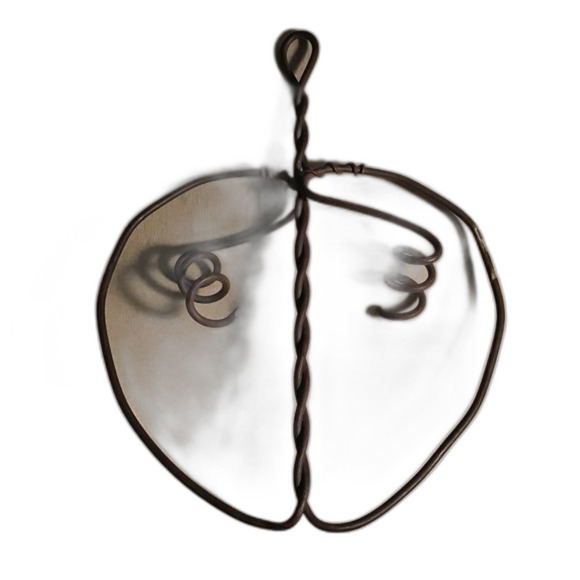 Copper Wire Hanging Heart Apple Kitchen Holland Hill Folk Design - Picture 1 of 1